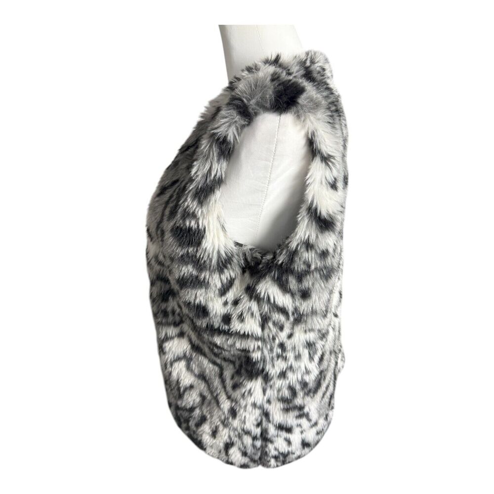 Cozy Soft Faux Fur Open Front Leopard Animal‎ Print Mobwife Money Sz M - Picture 4 of 7
